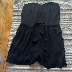 Black Strapless Romper (Pockets)
